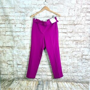 Loft Devin Slim Cuffed Pant in Fuchsia/Magenta Size 2 NEW
